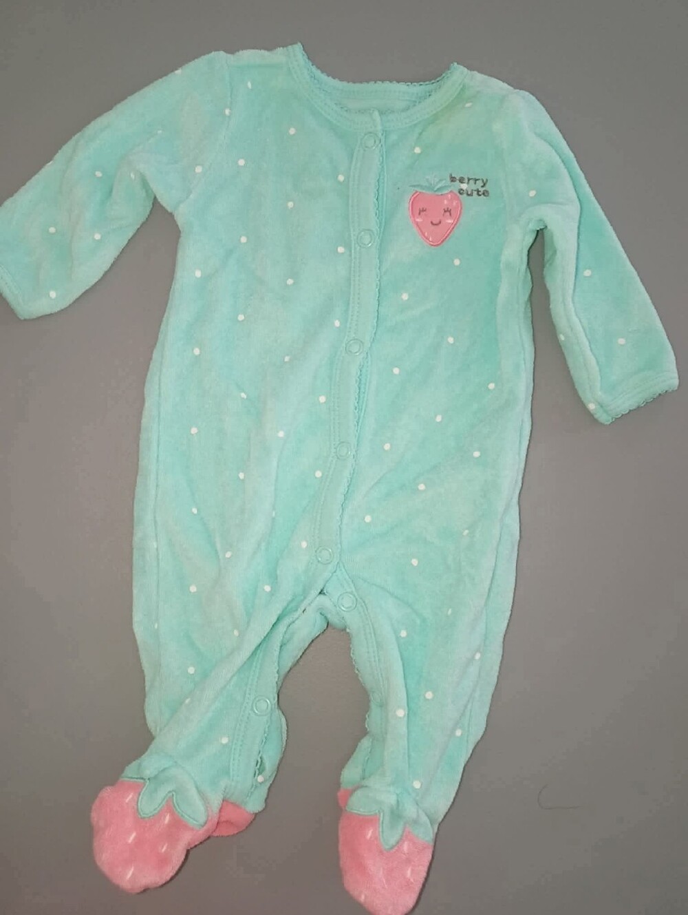 Cute Mint Green Baby One-Piece Footed Sleeper Newbprn Carters Girls